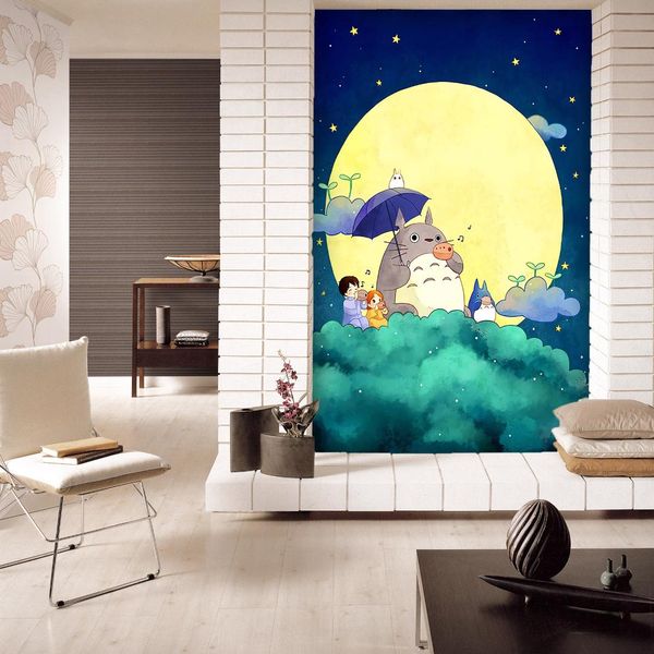 

self-adhesive] 3d my neighbor totoro 30065 japan anime wall paper mural wall print decal murals