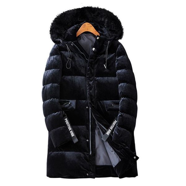 

pop 2019 decent long winter jacket men thick hooded parkas mens winter coat men warm overcoat gold velvet fur collar high quality