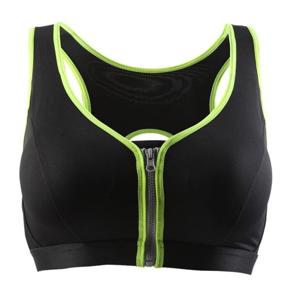 

women racer back workout tank sports/yoga bra bodybuilding fitness padded front zipper, White;black