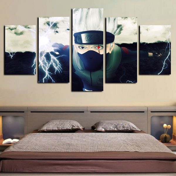 

5 panels canvas wall art naruto animated cartoon characters poster print on canvas oil painting pictures wall artworks for living room decor
