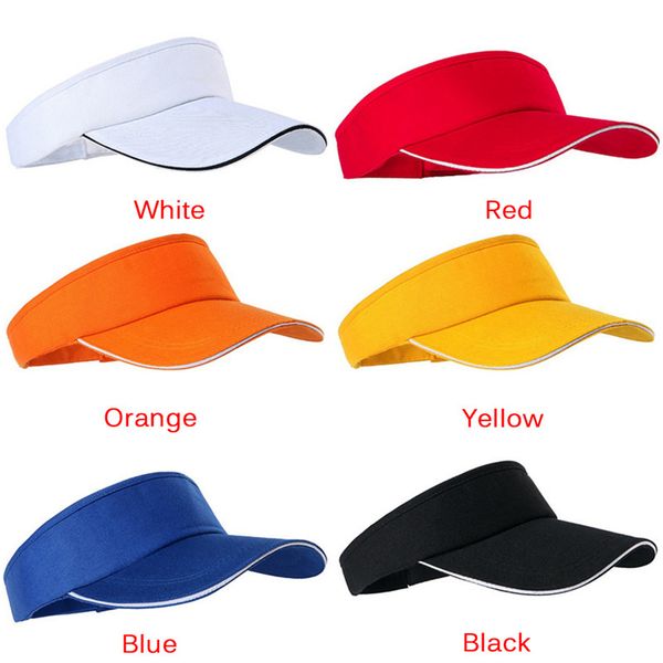 

man cotton cap adjustable for running tennis golf empty visor cap women sunscreen hats, Black;white