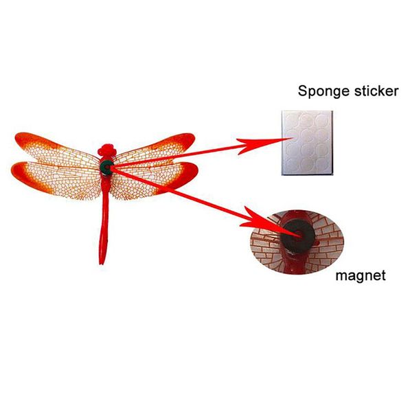 

4шт моделирование dragonfly магниты наклейки сувенирная холодильники magnetic сообщение наклейки home decor кухонные принадлежности b1