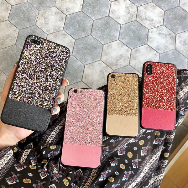 

fashion bling diamond rhinestone glitter crystal shinny hard acrylic shockproof phone back cover case for iphone xs max xr x 8 7 6 6s plus
