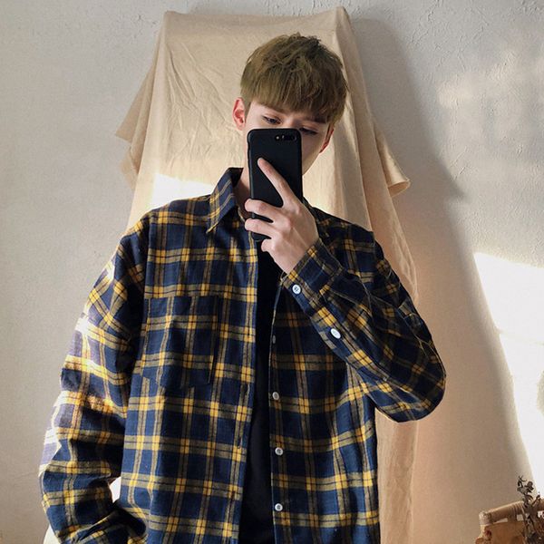 

2019 new turn-down collar summer shirt yellow striped shirt wild thin long sleeve lapel comfortable sa-8, White;black