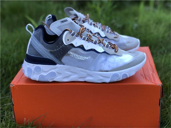 

2019 Новый тайный X React Element 87 Черный Белый AQ1090-100, AQ1090-001 Мужчины Женщины Кроссовки Аутентичные кроссовки с коробкой