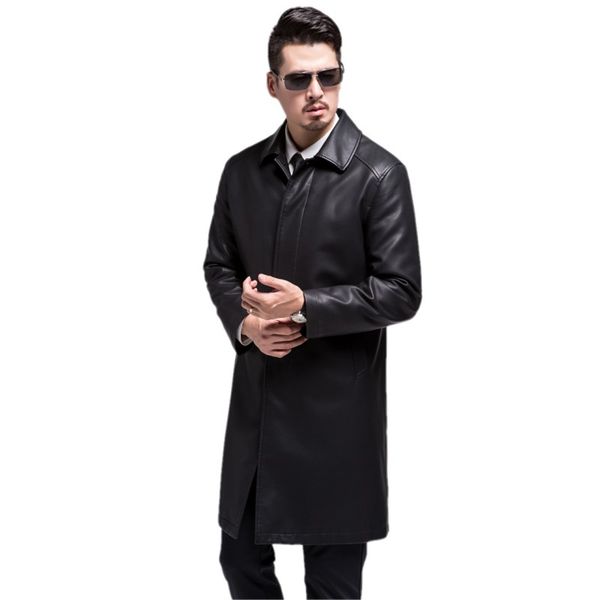 

men's trench coats fashion men long leather coat sheep fur man winter jacket for males, Tan;black