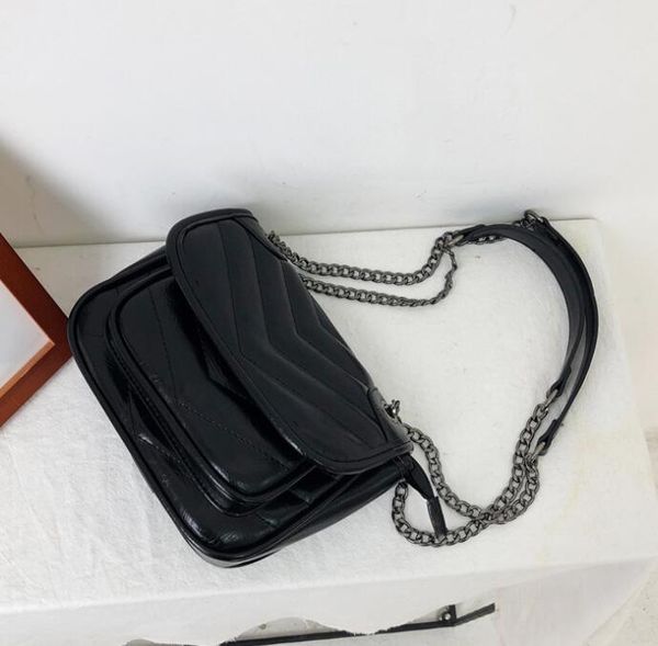 

designer women handbag luxury shoulder bag temperament chain crossbody thread plain classic woman bags bright leather/6