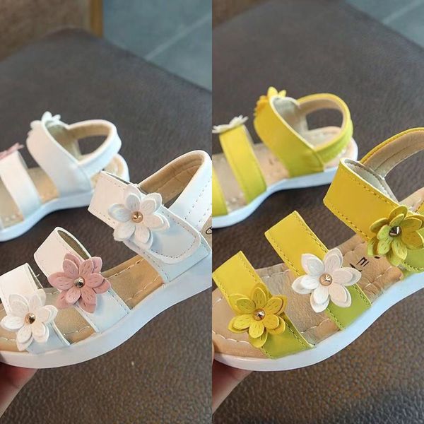 

2020 seasonal girl's princess sandals baby children's sandals baby shoes flower sweet roman shoes, Black;red