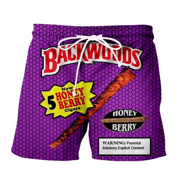 New Men/Womens Backwoods Honey Berry Blunts Funny 3D Print Fashion Tute Pantaloncini Hip Hop