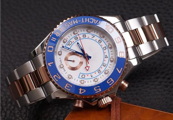 

2019 top мужские часы 44мм автоматический керамический ободок из нержавеющей стали mens часы сапфировое стекло яхт мужской часы наручные мно, Slivery;brown