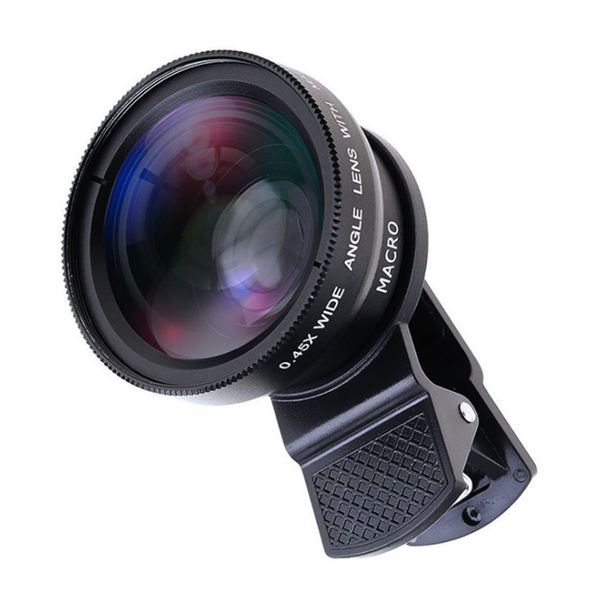 

2 functions mobile phone lens 0.45x wide angle len 12.5x macro hd camera lens universal for iphone android phone