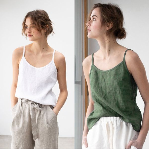 

2020 women's ins casual loose small imitation cotton and jacket sling linen sling top, Camo