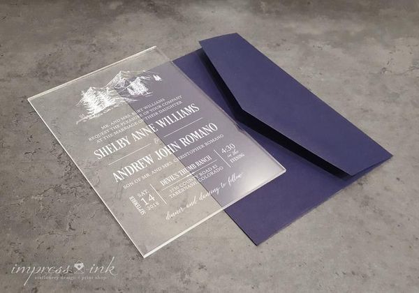 

transparent invitation. acrylic wedding invitation