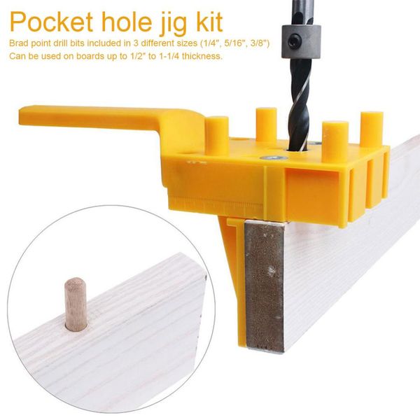

1/8/41 doweling jig 6/8/10mm handheld pocket hole jig set woodworking wood dowel self-centering puncher drill guide locator