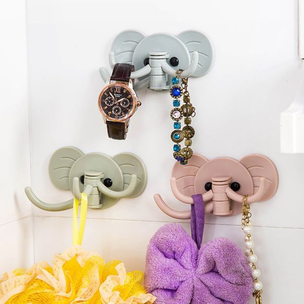 

hook creative kitchen wall hanging bathroom wall without trace elephant glue hook three hooks nail-door