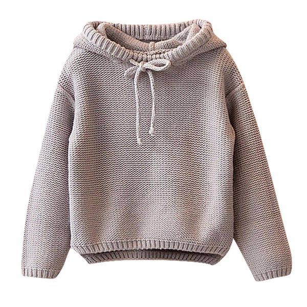 

kids sweater girls boys hooded knit crochet long sleeve sweater autumn fashion solid clothes outfits for 2-6t children, Blue