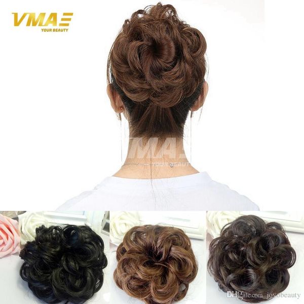 Natural Hairpiece Chignon Synthetic Hair Donut Roller Fast Bun