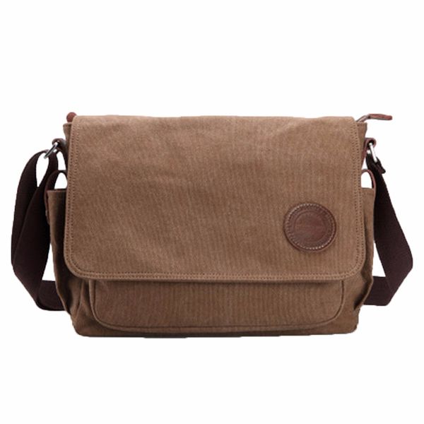 

fashion 2019 men vintage canvas messenger men's bag over the shoulder cross body sling school bags satchel bolso mujer coffee