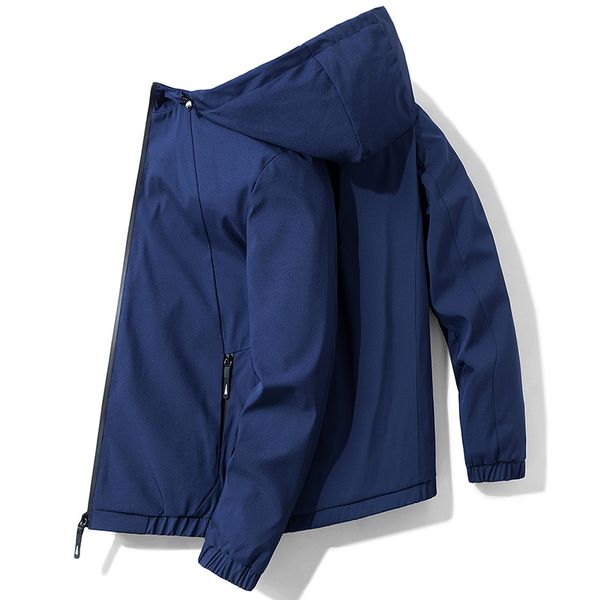 

порт мужские куртки с капюшоном slim fit с длинным рукавом куртки письмо молния ветровка мужская верхняя одежда бренд 2019 новая ткань, Black;brown