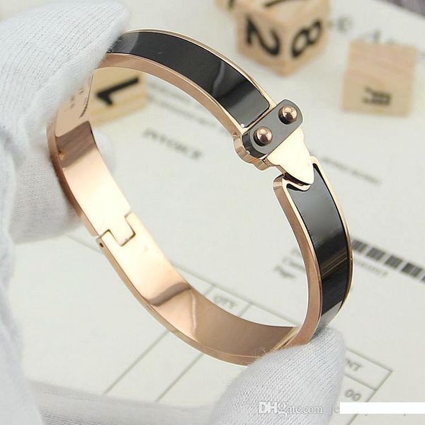 

brand name 316l titanium steel bangle with black color for man 6.0*5.0cm wedding jewelry ps5395