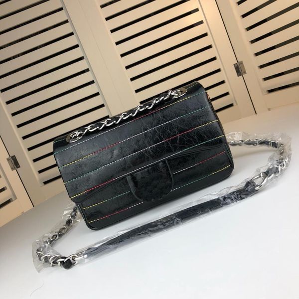 

new luxury woman mini flap bags crossbody handbag designer strap rainbow shoulder bag genuine leather messenger black bags purse tote bags