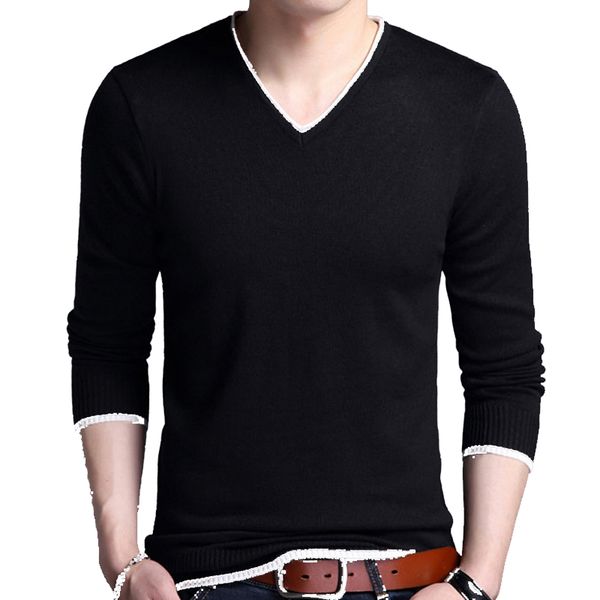 

men's sweaters mens 2021 spring autumn cashmere cotton sweater men knitwear shirt pull homme casual v-neck pullover j877, White;black