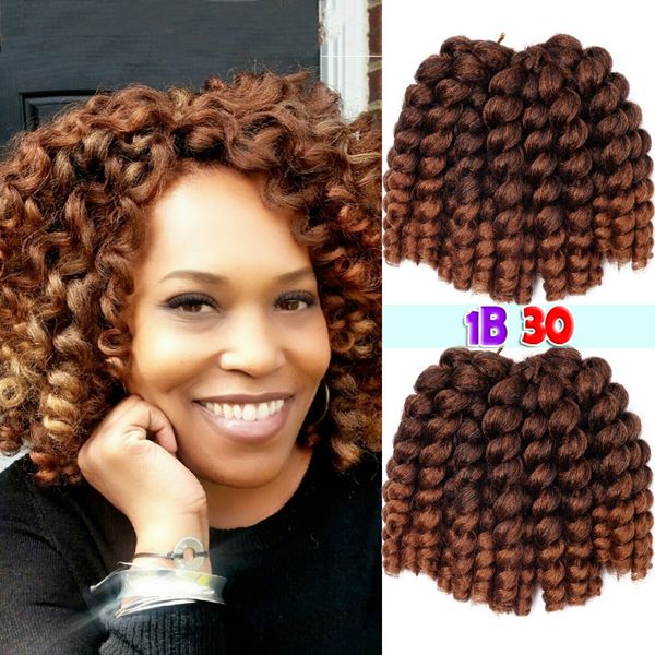 

1pieces jumpy wand curl hair extensions jamaican bounce african collection crochet braiding hair wand curly braids synthetic twist hair, Black