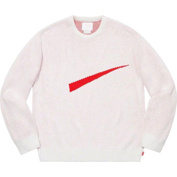 

19ss box logo совместно свитер вязаные классический толстовка pure color matching street пуловер осень зима мужчины женщины свитер hfhlwy009, White;black