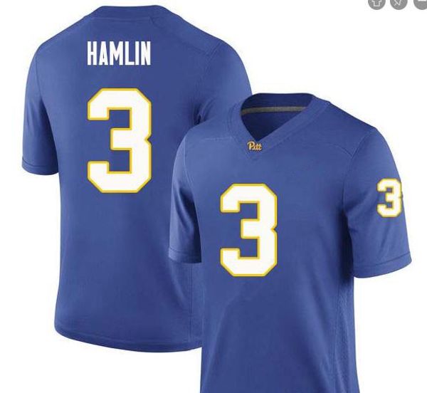 

custom hiping men pittsburgh panther damar hamlin #3 real full embroidery college jersey size s-4xl or custom any name or number jersey, Black;red