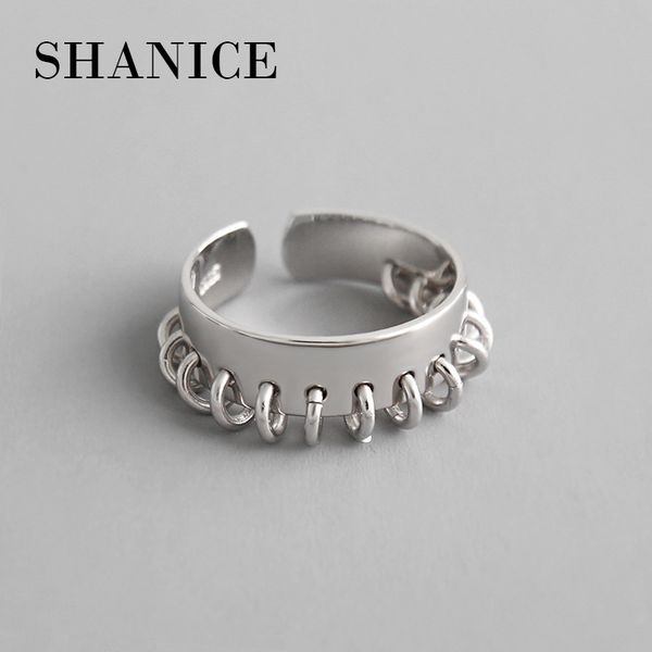 

shanice 925 silver open ring korean sterling silver open ring female minimalist circle tassel smooth face s925 thai silver