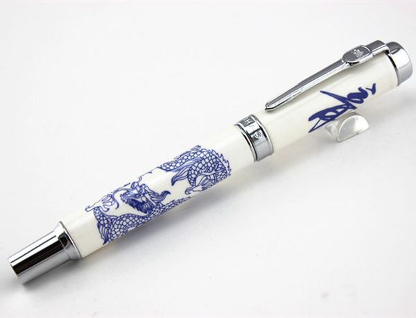

luxury fountain pen blue and white porcelain dragon 0.5mm nib