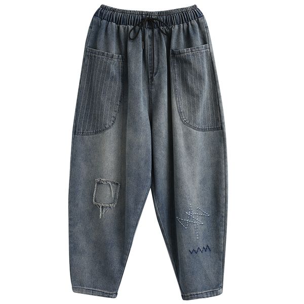 

blue white black feer ms haroun pants joker loose tight waist slacks bk4081