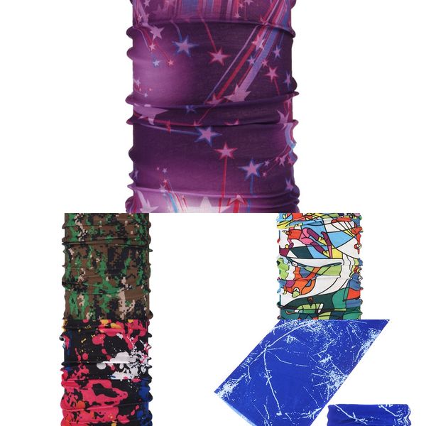 

andjk bicycle magic scarf outdoor sports riding gas mask bike headband breathable cycling bike for mask face scarf + filter, Black