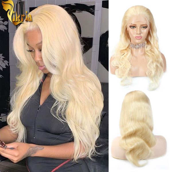 

613 brazilian body wave lace front honey blonde wig full lace human hair wig 100%unprocessed human hair with baby hair for black women, Black;brown