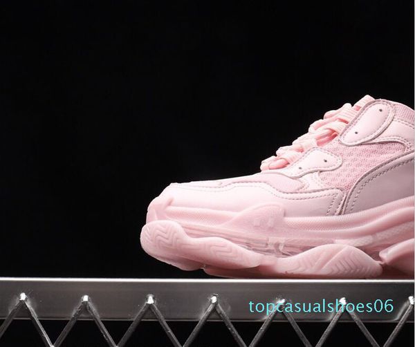 

new luxury triple s designer low pink dad combination sole men and women fashion casual shoes size 36-45 t06, Black