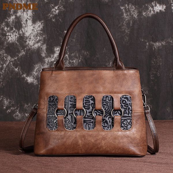

pndme fashionvintage designer genuine leather ladies handbag cowhide women's big shoulder messenger bags for female