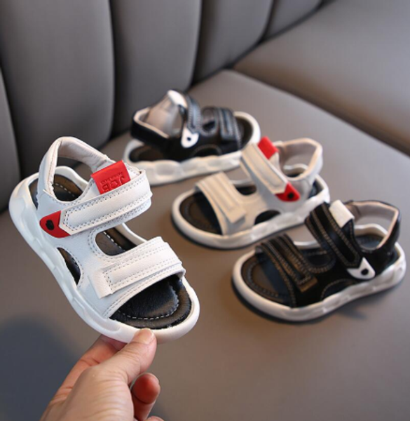 

new boys sandals soft open-toe toddler baby summer sandals boys and girls children beach shoes sport kids, Black;red