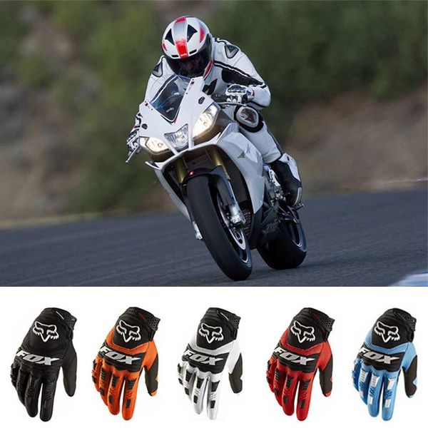 

full finger motorcycle gloves leather fabric wear-resistant motorbike guantes gloves