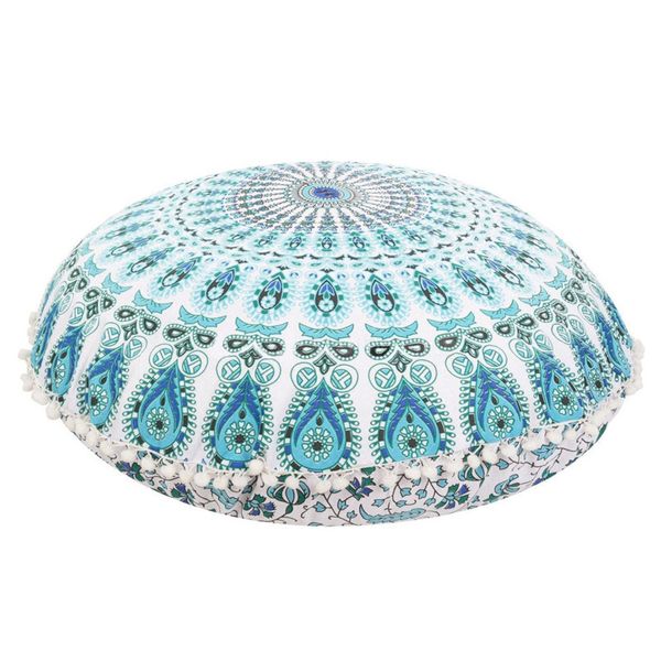 

80*80cm large mandala floor pillows round bohemian meditation cushion cover ottoman pouf cover case drop shipping #sys