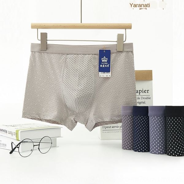 

высокое качество льда шелка мужская 3d дышащий отверстие мужской шелк льда нижнее белье нейлон модальные боксер нижнее белье 556, Black;white