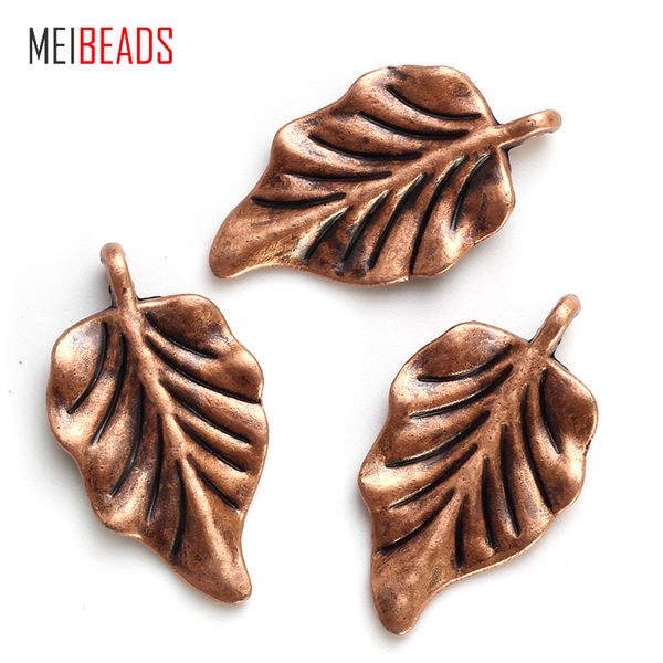 

meibeads vintage zinc alloy red copper leaves charm pendants for bracelet & necklace jewelry handmaking accessories ey4885, Bronze;silver