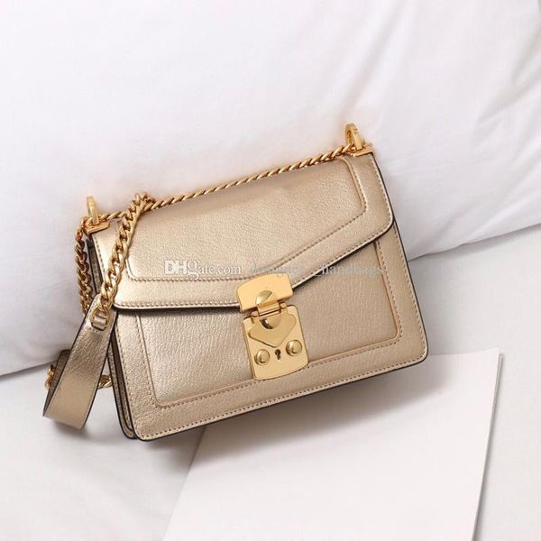 

designer luxury crossbody bags women plain fashion shoulder bags metal chain letter sheepskin real leather stitching long shoulder strap