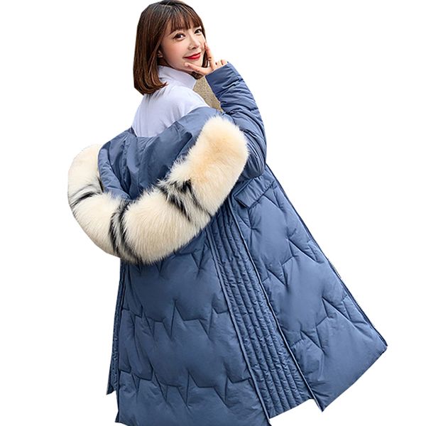 

winter warm winter jacket women parkas down parka woman large hair collar down jacket women's 801, Tan;black