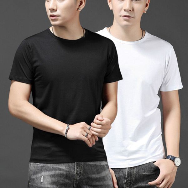 

мужчины футболка spandex фитнес одежда люди топы тис футболка для мужской сплошного цвета футболки, White;black