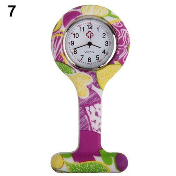 

newly silicone fashion silicone nurses watch brooch tunic fob pocket stainless dial watches m99, Slivery;golden