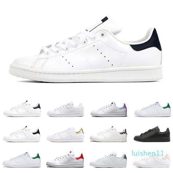 

2020 smith men women flat sneakers green black white navy blue oreo rainbow stan fashion mens trainer outdoor sports shoes size 36-44 l11
