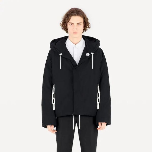 

19aw luxury european fashion hooded loose jacket long sleeve embroidery coat couple women and mens designer oversize jacket hfxhjk034, Black