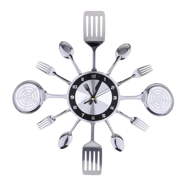 

creative home cutlery utensil wall clock fork spoon kitchen clock decoration