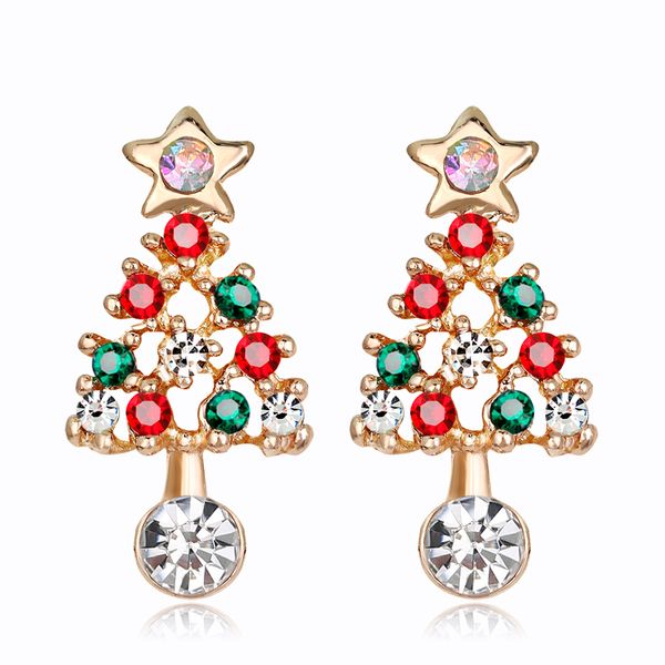 

new classic christmas earrings beautiful christmas gift sans tree earrings cross-border pop earrings, Silver