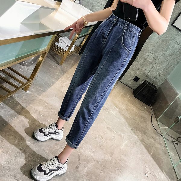 

5xl haroun denim thin pants female f0497, Blue